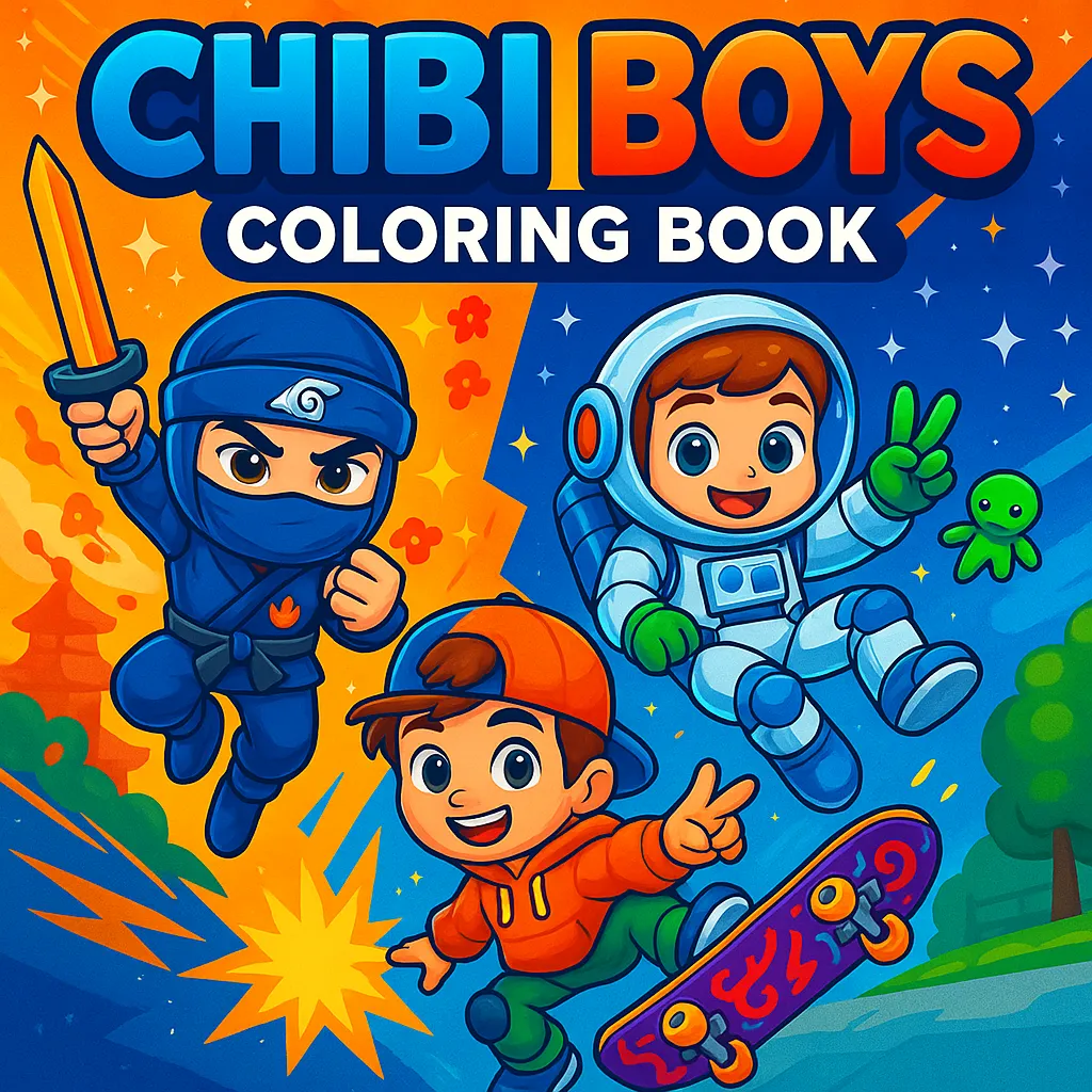 Chibi Boys Coloring Book: 30 Relaxing and Entertaining Coloring Adventures for Your Boys – Perfect for Kids, Teens, Chibi Fans, Anime Lovers, and Young Artists
