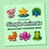 Simple Animals Coloring Book Front Cover Image