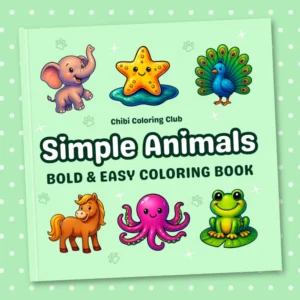 Simple Animals Coloring Book Front Cover Image