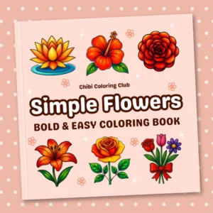 Simple Flowers Coloring Book Product Front Cover Image