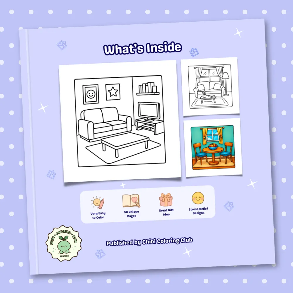 Simple Rooms Coloring Book Back Cover Image