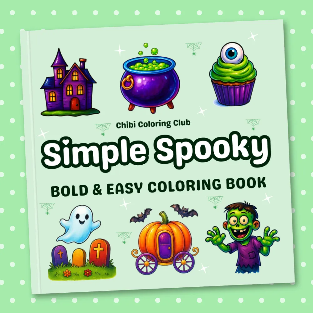 Simple Spooky Coloring Book: Super Cute and Easy Halloween Coloring Book for Adults and Kids - 50 Bold and Fun Spooky Designs with Pumpkins, Ghosts, Witches, and Bats (Bold & Simple Coloring for All Ages)
