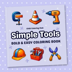 Simple Tools Coloring Book: Super Cute and Easy Tool Coloring Book for Adults and Kids – 50 Bold and Relaxing Designs with Hammers, Wrenches, Saws, and Toolboxes, (Bold & Simple Coloring for All Ages)