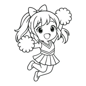 Chibi Girls Coloring Book Free Page