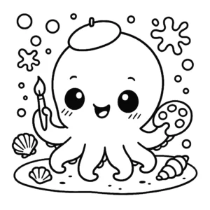 Chibi Ocean Friends Coloring Book Free Page