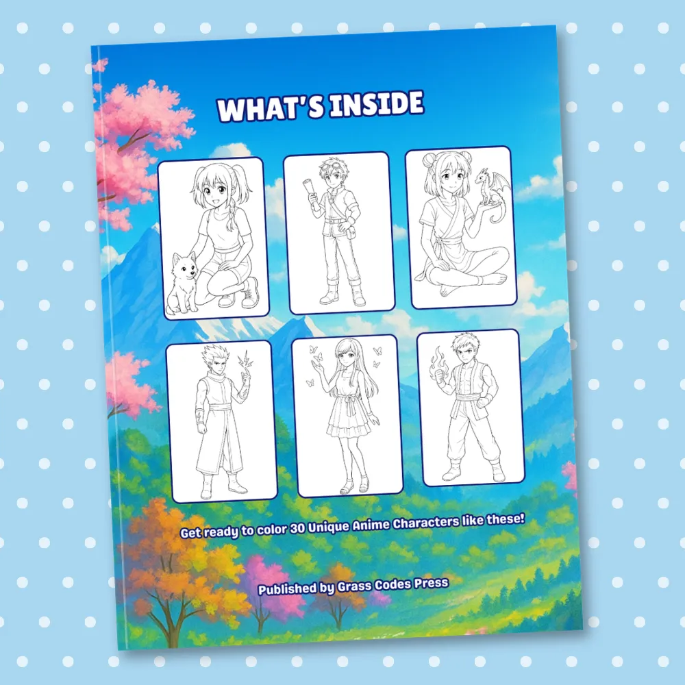 Anime Characters Coloring Book: 30 Heroes to Color with Detailed Line Art for Relaxation and Fun