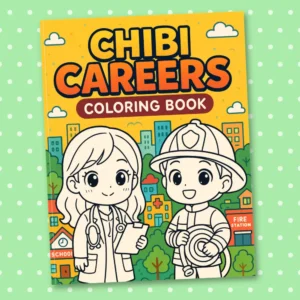 Chibi Careers Coloring Book: 30 Adorable Job-Inspired Characters to Color – Perfect for Relaxation, Creativity, and Stress Relief