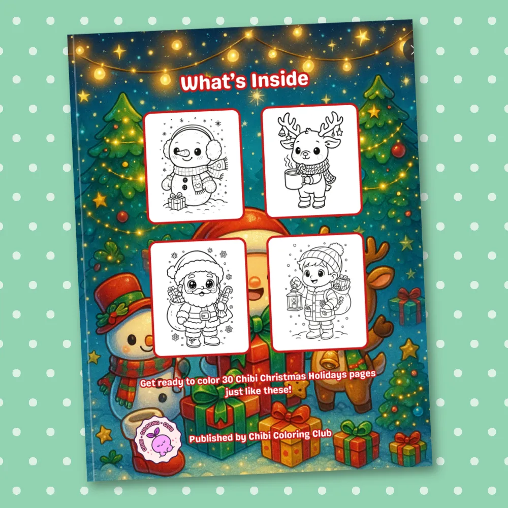 Chibi Christmas Holidays Coloring Book: 30 Cute and Festive Coloring Pages that Make Holiday Memories Even More Special