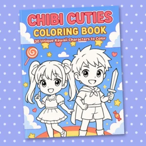 Chibi Cuties Coloring Book: 30 Unique Kawaii Characters to Color – Fun, Relaxing, and Perfect for Teens, Adults, and Anime Fans