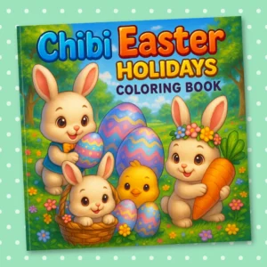 Chibi Easter Holidays Coloring Book: 30 Cute Easter-Themed Characters to Color – Fun for Kids, Teens, and Adults