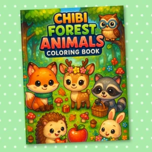 Chibi Forest Animals Coloring Book: 30 Adorable Woodland Animals You’ll Love Coloring – Made for Kids and Grown-Ups