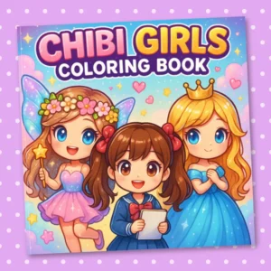 Chibi Girls Coloring Book: 30 Beautiful Pages of Cute Chibi Characters to Color - Perfect for Kids, Teens, and Adults