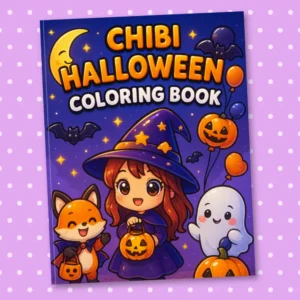 Chibi Halloween Coloring Book: 30 Cute and Spooky Pages for Relaxing Halloween Fun