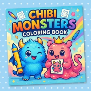 Chibi Monsters Coloring Book: 50 Cute and Creepy Chibi Monsters to Color – A Fun and Spooky Coloring Book for Kids, Teens, Adults, and Kawaii Art Fans who Love Adorable Ghosts, Slimes, Dragons, and More
