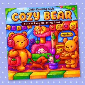 Cozy Bear: 40 Cute and Cozy Chibi Bear Scenes for Relaxation, Stress Relief, and Fun Animal Coloring – Perfect Kawaii Coloring Book for Kids and Teens, who Love Cute Animals, Cozy Scenes, and Adorable Art