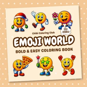 Emoji World - Fun Edition: Cute and Easy Emoji Coloring Book for Kids and Adults with Smiling, Laughing, and Winking Emojis to Color and Enjoy (Bold & Simple Coloring for All